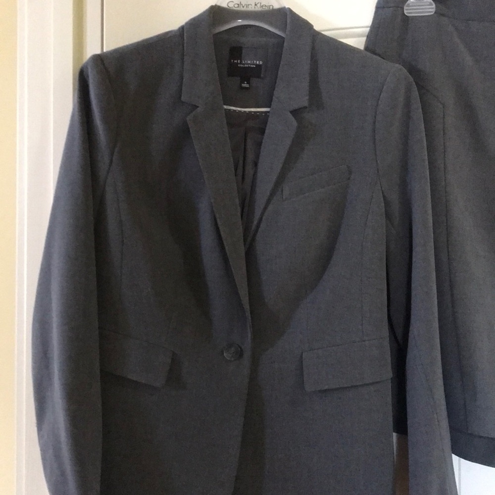 Gray suit jacket